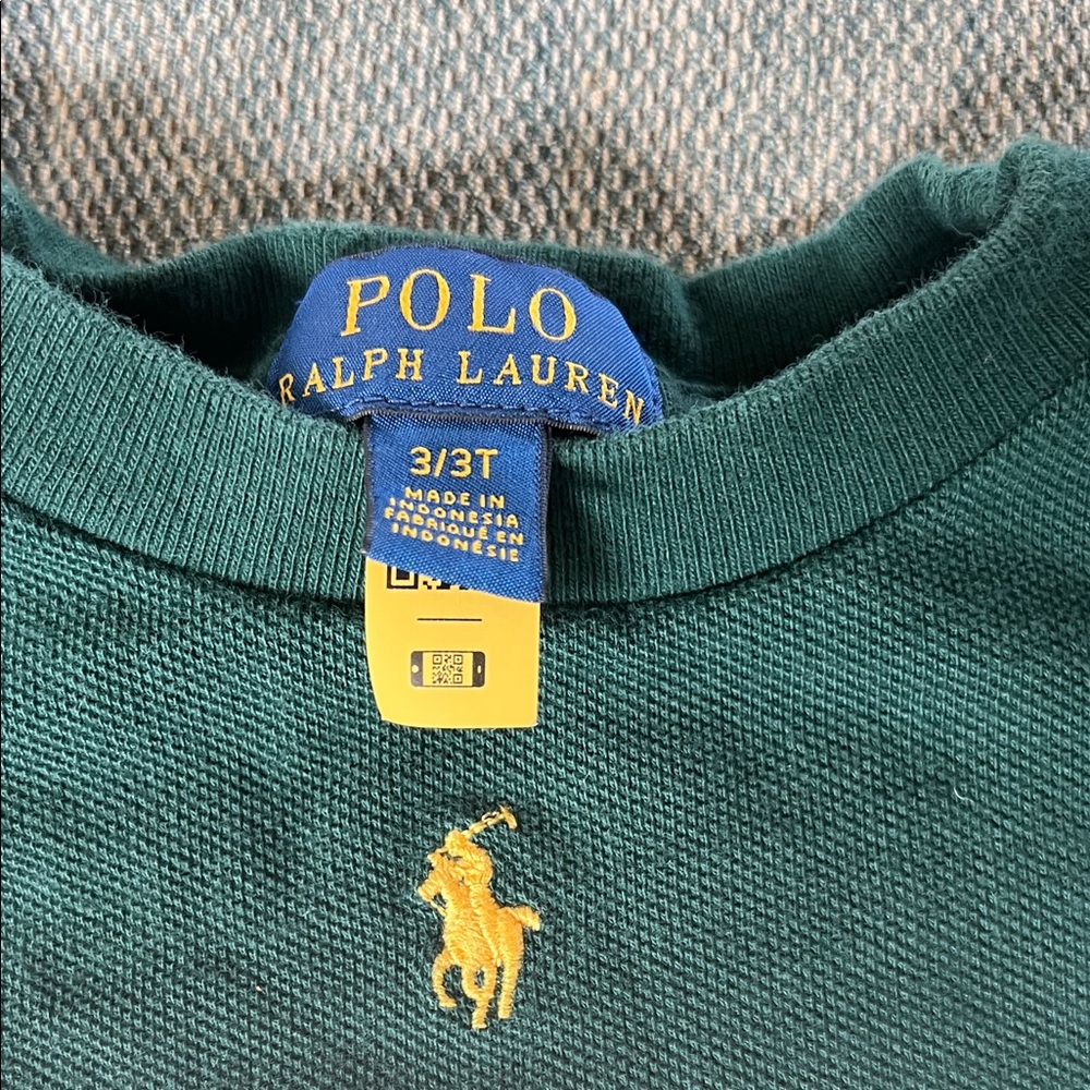 Polo by Ralph Lauren Green Tee with Multi-Colored Pony Embroidery size 3T - Picture 2 of 3